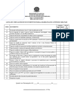 Anexo B - Lista de Checagem de Documentos Para Habilitação à Pensão Militar