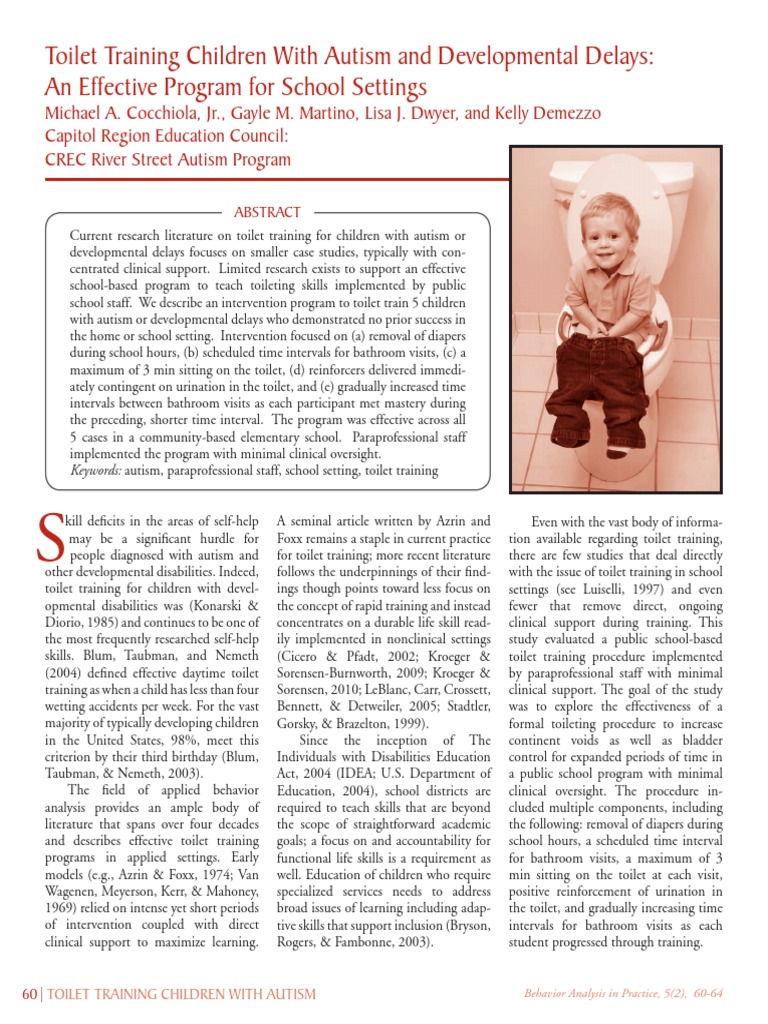 Toilet Training Children With Autism and Developmental Delays An