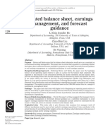 Bloated Balance Sheet, Earnings Management, and Forecast Guidance