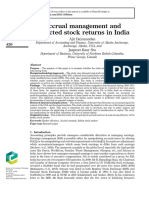 Accrual Management and Expected Stock Returns in India: Jaee 8,4