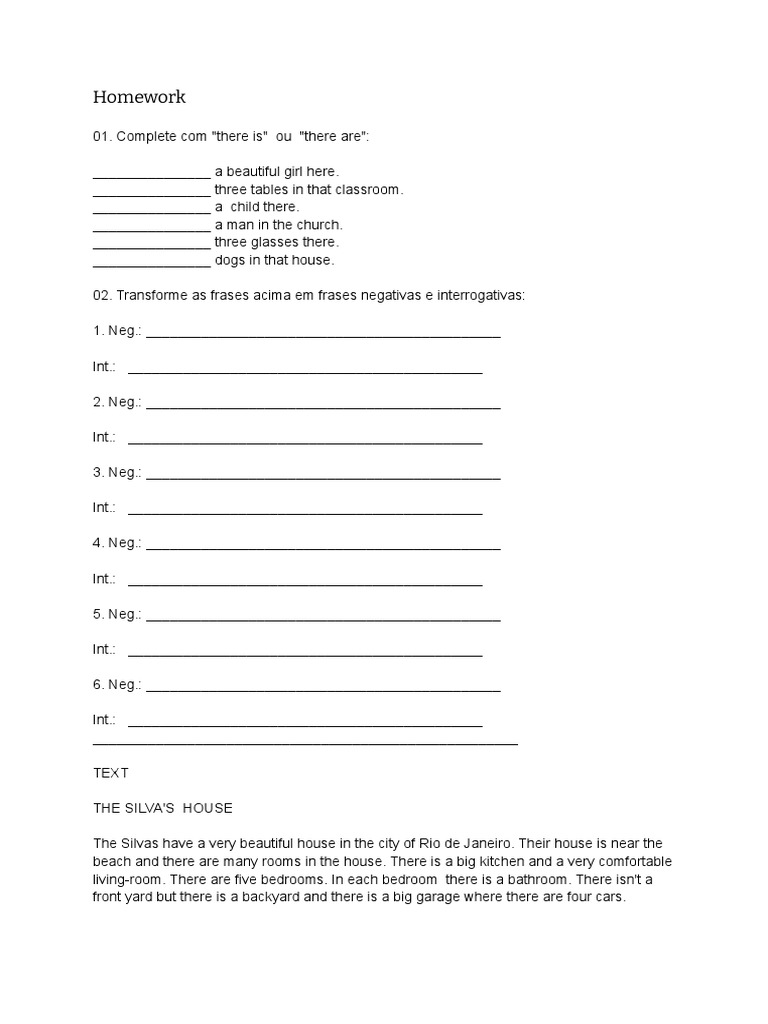 Homework Aula 5 | PDF | Language Arts & Discipline