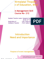 Event Management Skill Course No-212