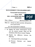 Management Programme (MP) Term-End Examination June, 2020: No. of Printed Pages: 4