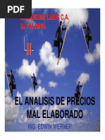 EL ANALISIS DE PRECIOS MAL ELABORADO