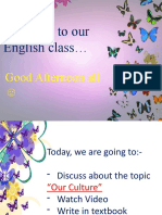 Welcome To Our English Class : Good Afternoon All
