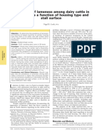 Prevalence of Lameness Among Dairy Cattle in Wisconsin As A Function of Housing Type and Stall Surface