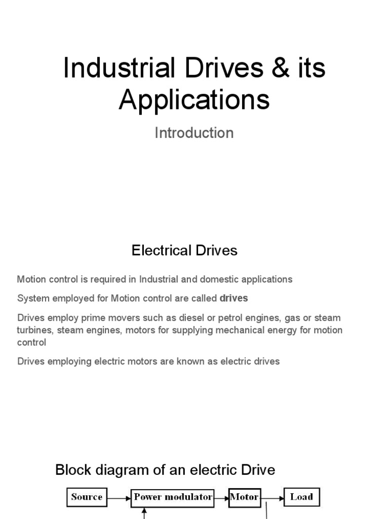 Industrial Drives & Its Applications PDF Electric Motor Power