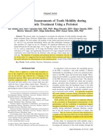 Longitudinal Measurements of Tooth Mobility During Orthodontic Treatment Using A Periotest