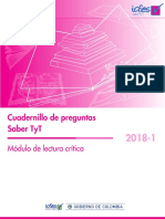 Cuadernillo de Preguntas Lectura Critica Saber Tyt 2018-1