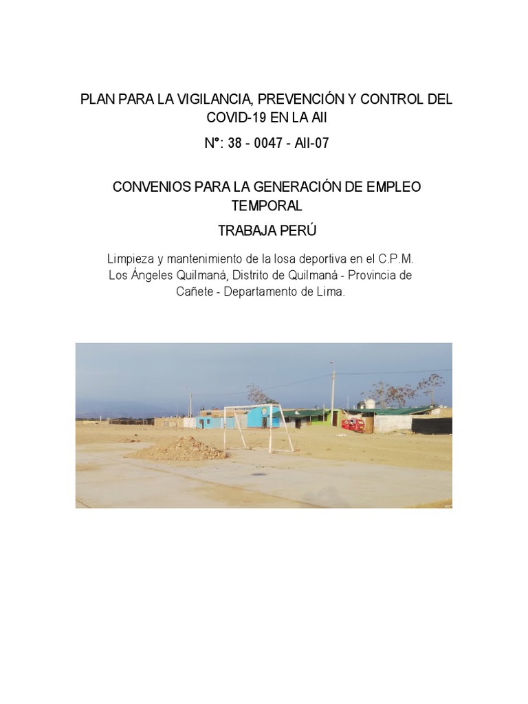 Plan COVID-19 y Empleo en Quilmaná | PDF | Lavado de manos | Condicion ...