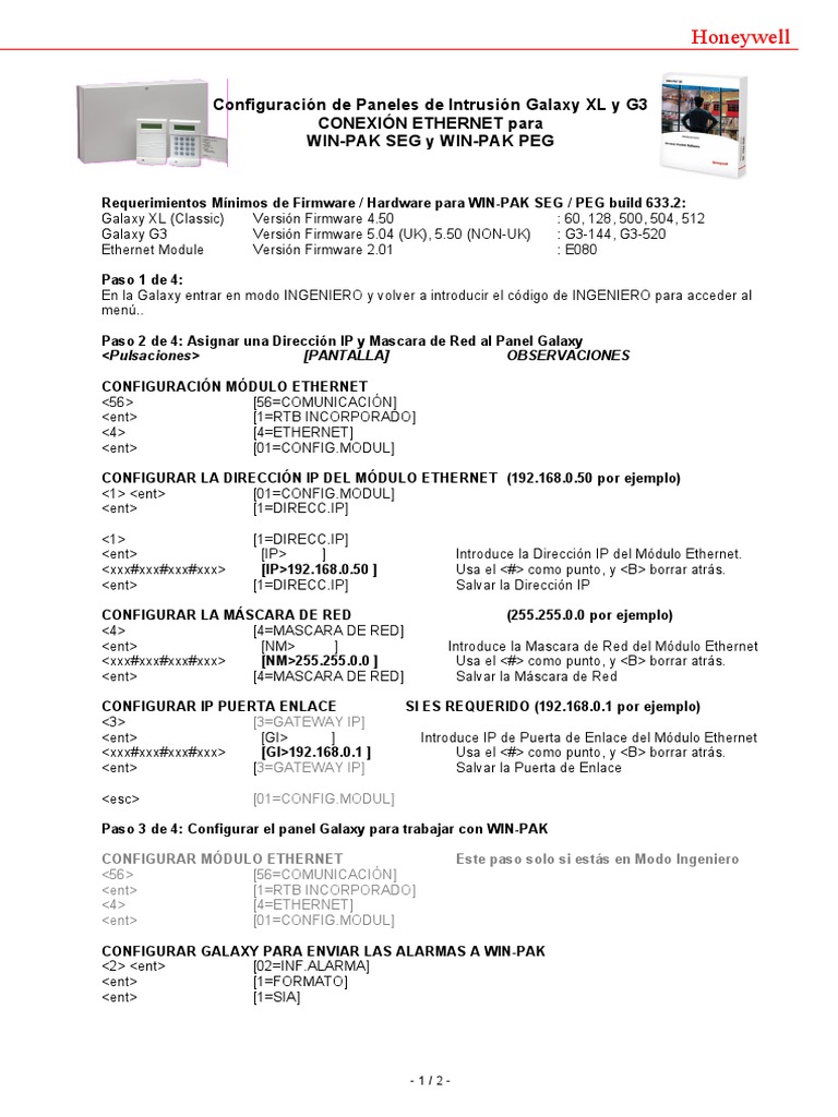 Configuring A Galaxy XL and G3 Intruder Panel Rev6 ES EU | PDF ...