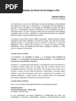 Resenha as Identidades Do Brasil de Varnhagen a Fhc