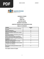 Business Studies Grade 11 Term Two Chapter Seven Business Ventures Creative Thinking and Problem Solving