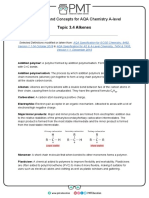 Definitions and Concepts For AQA Chemistry A-Level: Topic 3.4 Alkenes