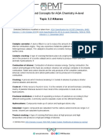 Definitions and Concepts For AQA Chemistry A-Level: Topic 3.2 Alkanes