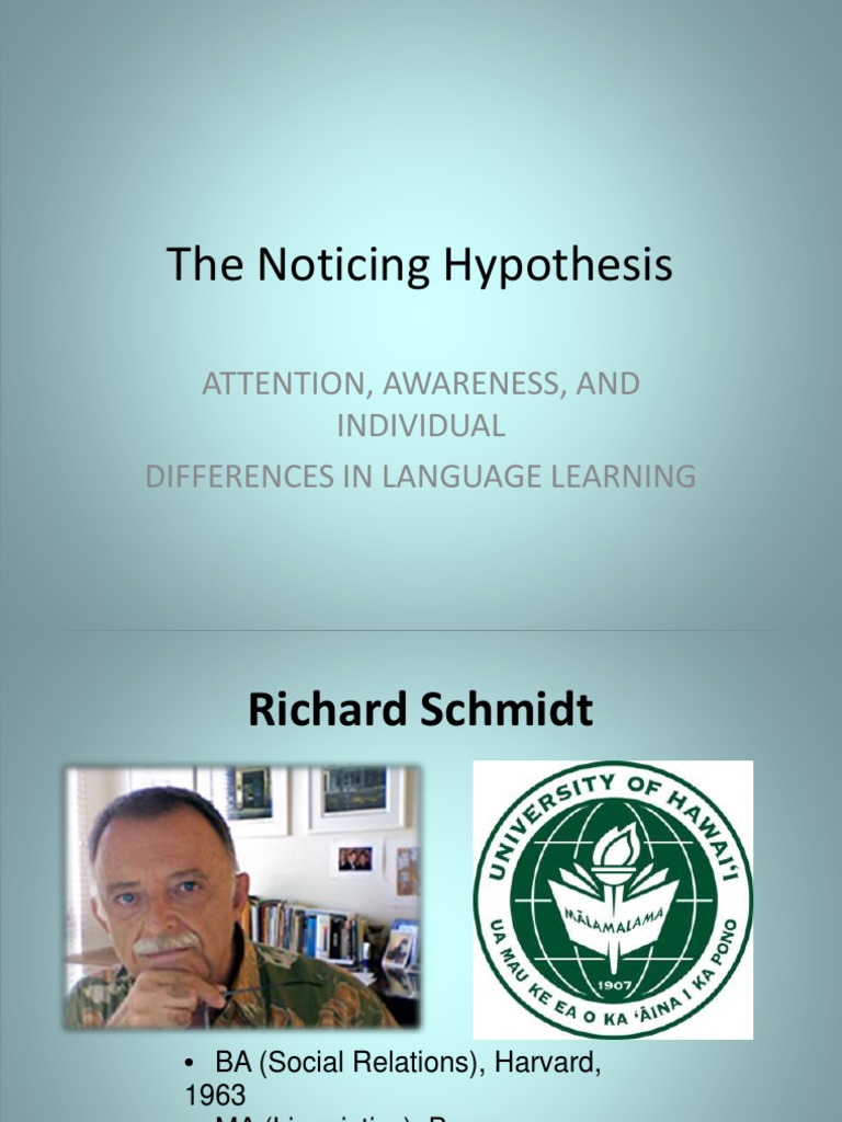 The Noticing Hypothesis | PDF | Cognition | Human Communication