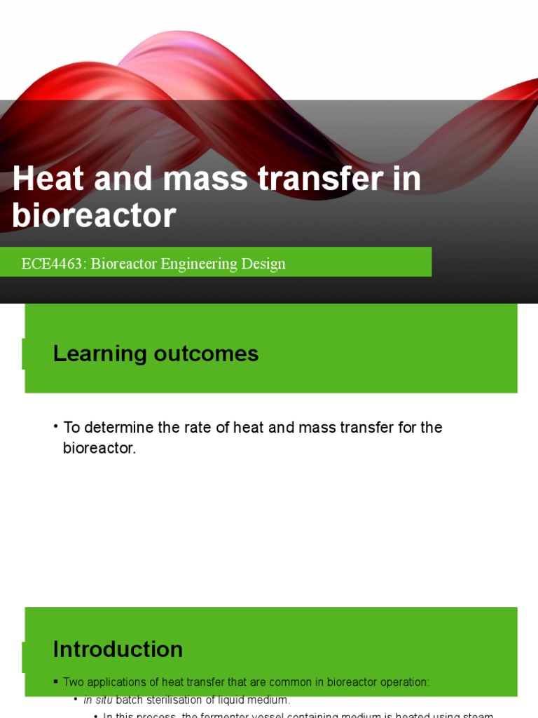 Chapter 3 - Heat and Mass Transfer in Bioreactor | PDF | Diffusion ...