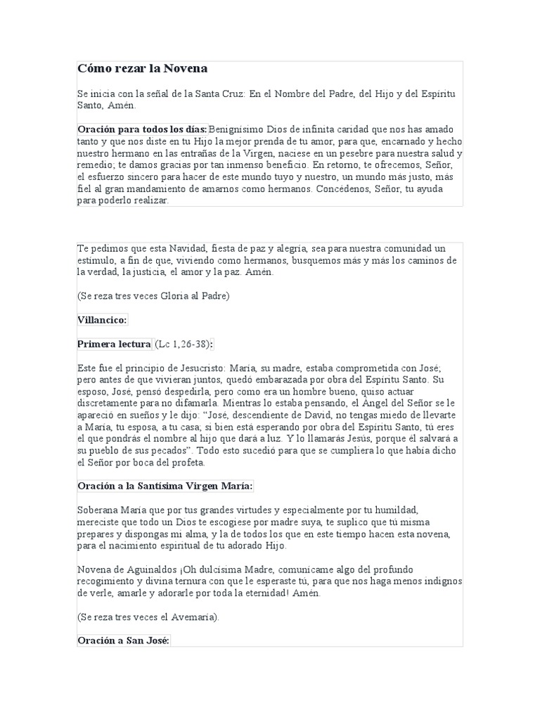 Primer Dia de La Novena | PDF | María, madre de Jesús | Comportamiento ...