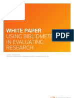 Thomson Reuters Using Bibliometrics: A Guide To Evaluating Research Performance With Citation Data