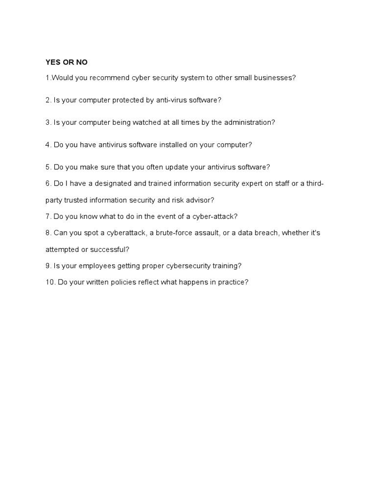 50 Survey Questionnaire PR2 | PDF | Computer Security | Security