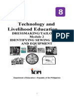 Technology and Livelihood Education: Dressmaking/Tailoring Identifying Sewing Tools and Equipment