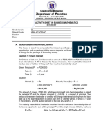 Department of Education: Learning Activity Sheet in Business Mathematics