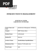 Introduction To Management - Case Analysis