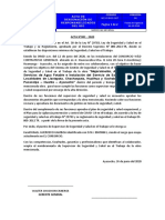 Acta Pocacolpa de Aprobación Del Plan Covid