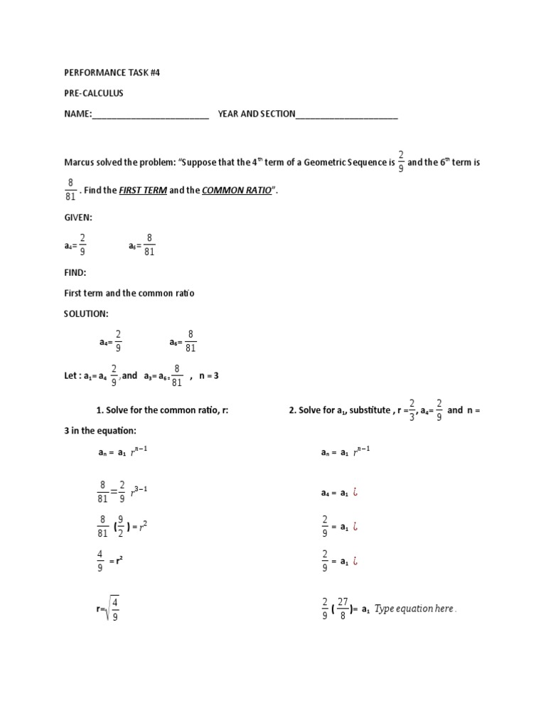 Performance Task 4 PC | PDF | Metacognition | Equations