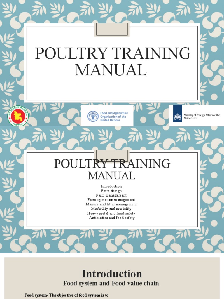 Poultry Training Manual for Farm Management | PDF | Foods | Food Safety