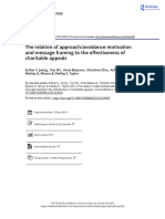 The Relation of Approach or Avoidance Motivation and Message Framing To The Effectiveness of Charitable Appeals