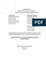 Determinacion de La Vida Util de Arroz Preparado Esparrago Lider Elaborado Por Empresas Tucapel S. a. Mediante Pruebas Aceleradas