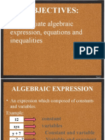 Algebraic Expressions, Equations, and Inequalities