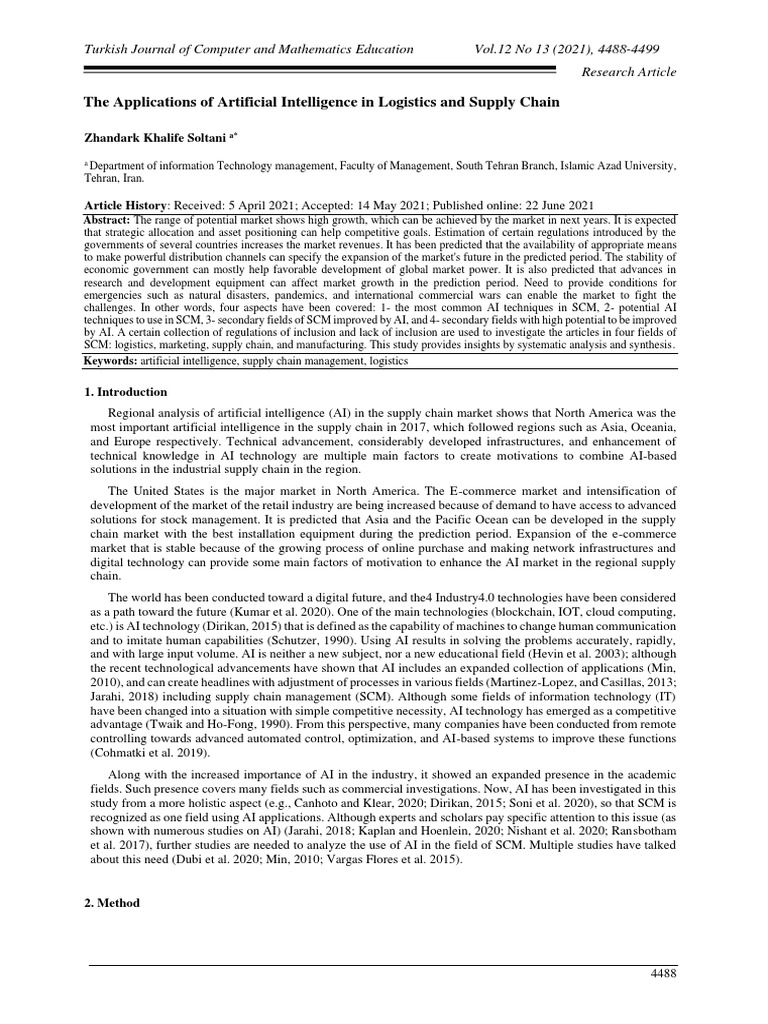 AI in Logistics & Supply Chain | PDF | Artificial Intelligence ...