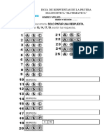 Hoja de Respuestas Matematica