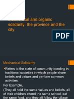 Mechanical and Organic Solidarity: The Province and The City