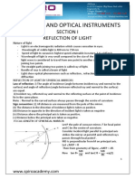 Ray Optics and Optical Instruments: Section I Reflection of Light