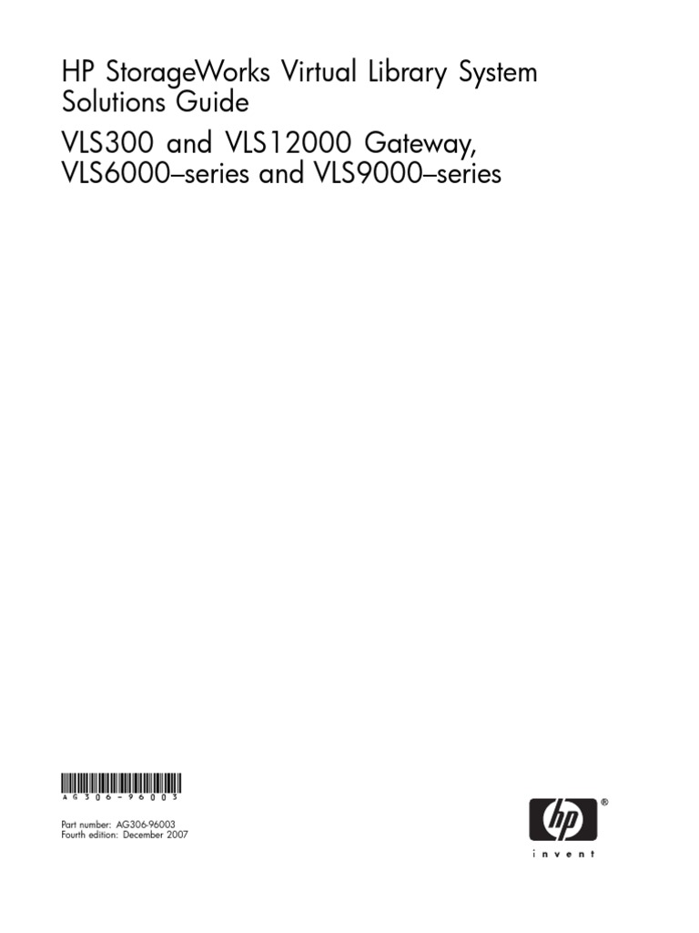 HP Storage Works Virtual Library System Solutions Guide PDF Backup