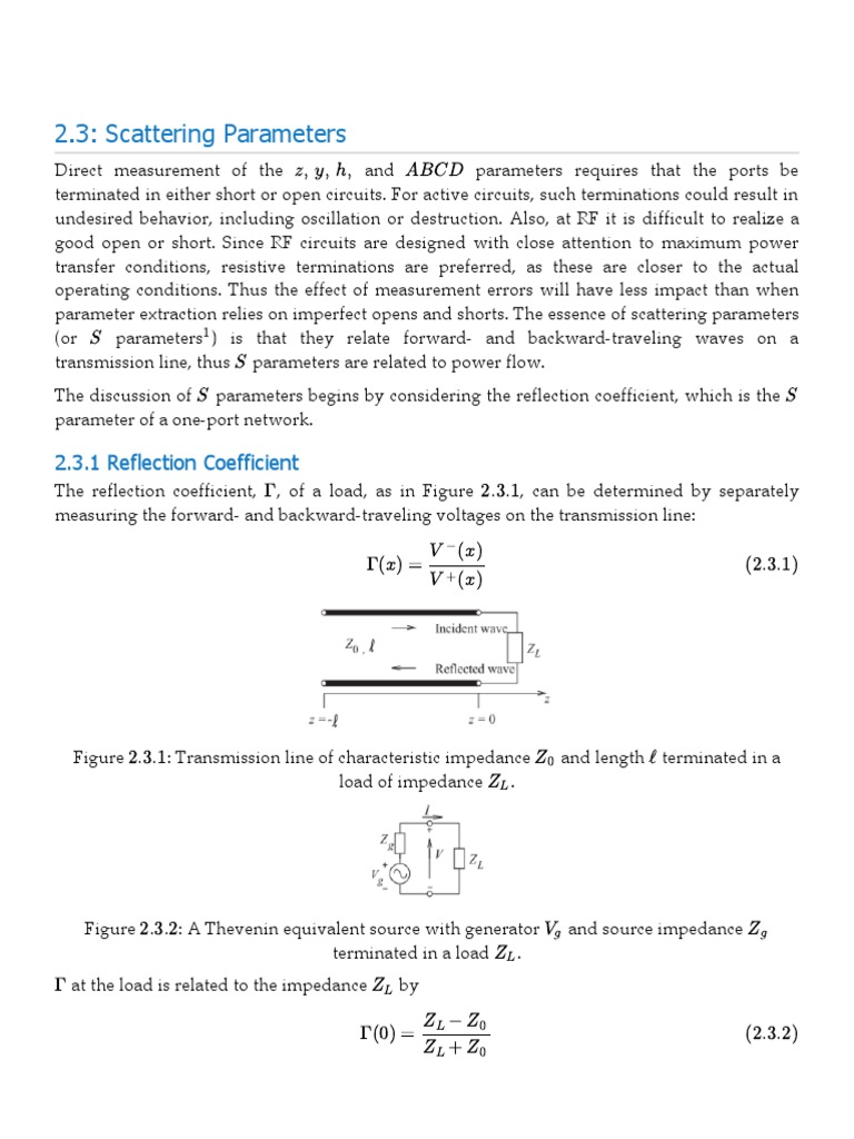 2.3 - Scattering Parameters - Engineering LibreTexts | PDF ...