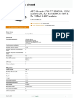 Product Data Sheet: APC Smart-UPS RT 3000VA, 120V, Rackmount, 3U, 6x NEMA 5-15R & 2x NEMA 5-20R Outlets