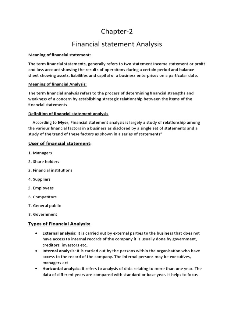 Financial Statement Analysis Overview | PDF | Equity (Finance ...