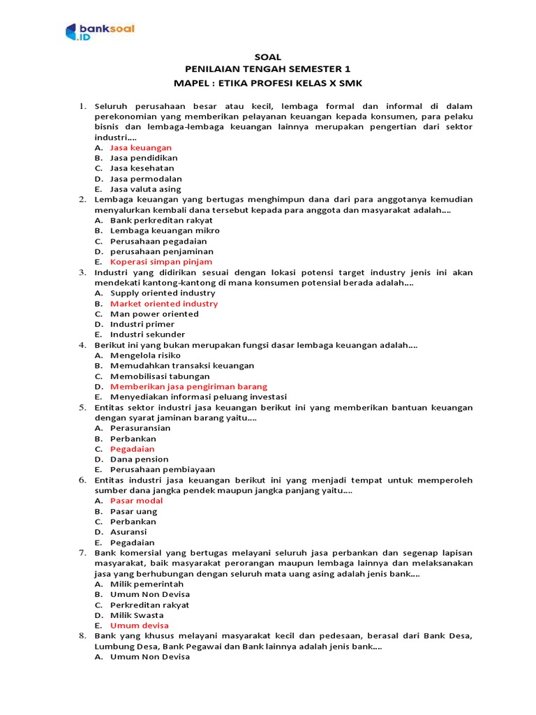 Membangun Fondasi Integritas: Contoh Soal Etika Profesi Kelas 10 Semester 2