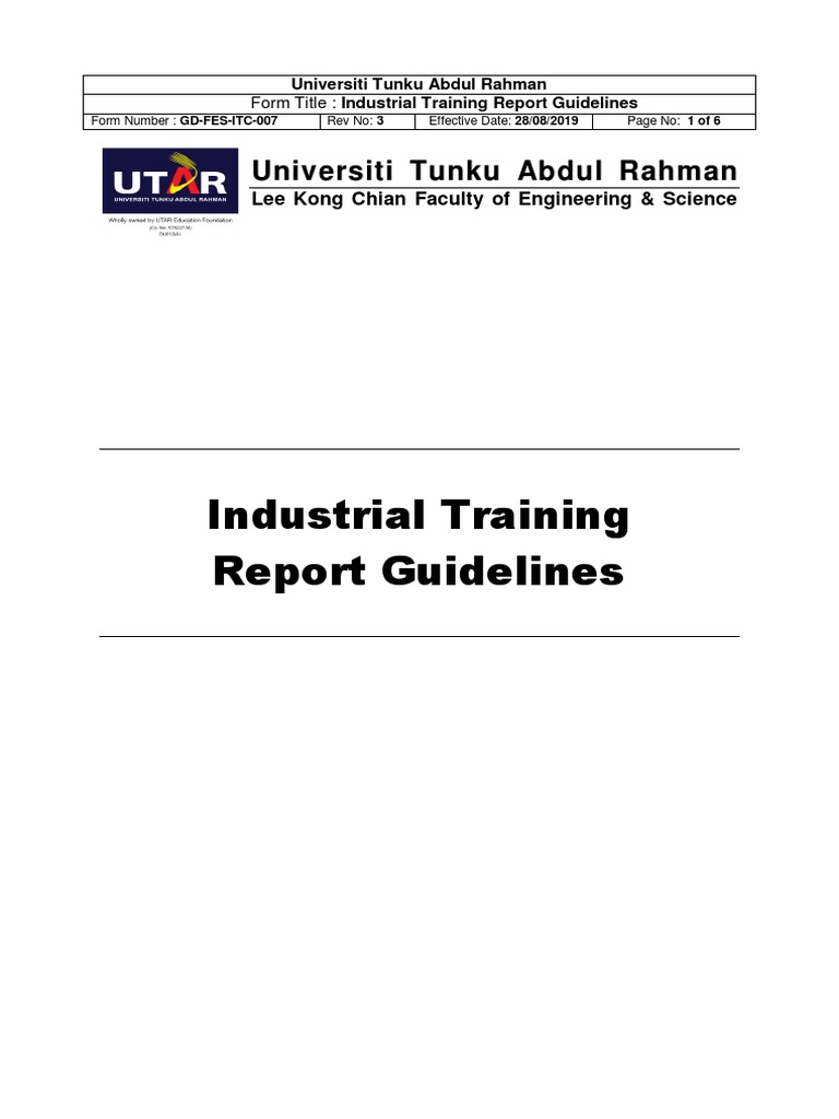Industrial Training Report Guidelines | PDF | Paragraph | Engineering