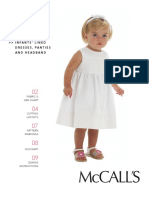 Infants' Lined Dresses, Panties and Headband: Fabric & Size Chart