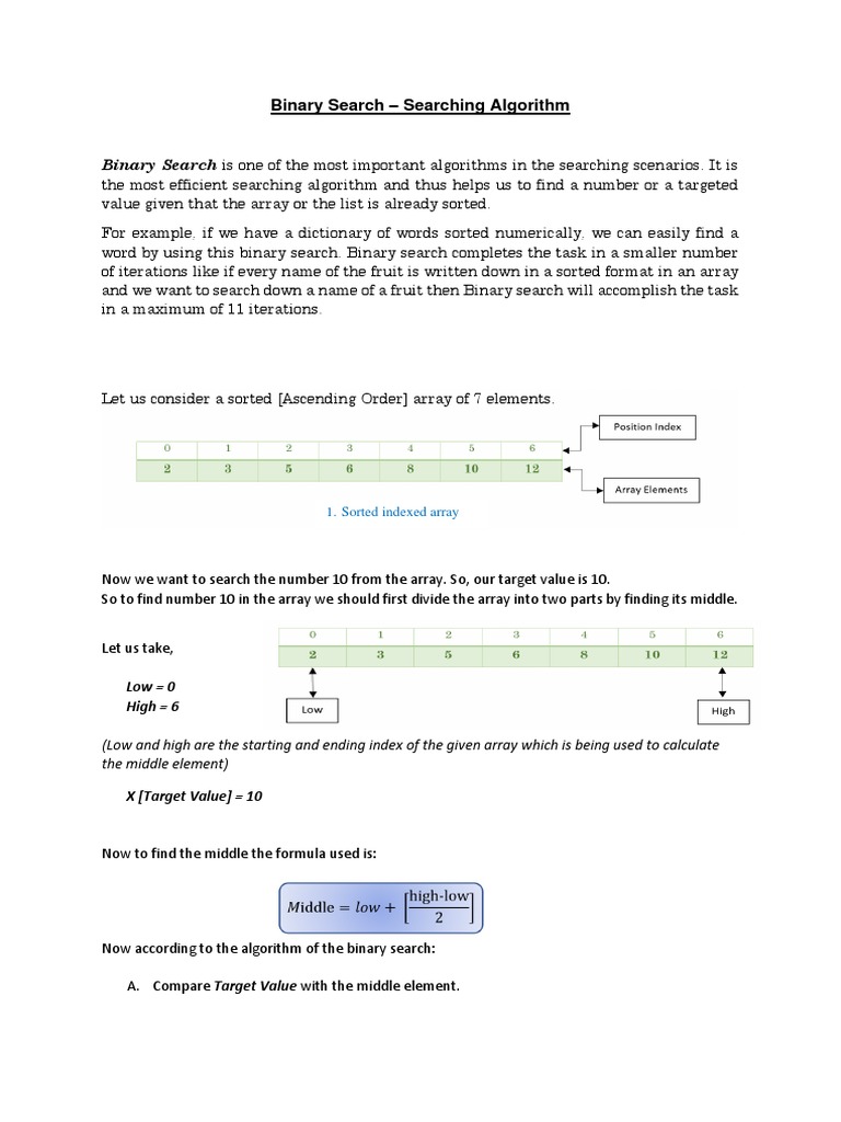 Binary Search | PDF | Array Data Structure | Computer Science