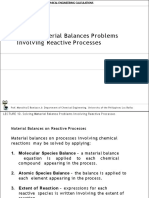 Solving Material Balances Problems Involving Reactive Processes