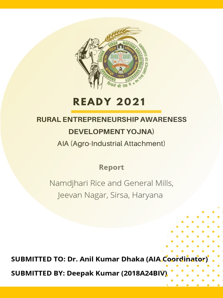 AIA Report Deepak Kumar 2018A24BIV | PDF | Rice | Cereals