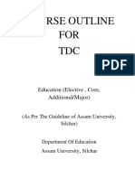 Course Outline FOR TDC: Education (Elective, Core, Additional/Major)