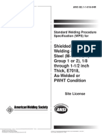 Shielded Metal Arc Welding of Carbon Steel (M-1/P-1/S-1, Group 1 or 2), 1/8 Through 1-1/2 Inch Thick, E7018, As-Welded or PWHT Condition