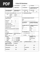 Critical Lift Worksheet